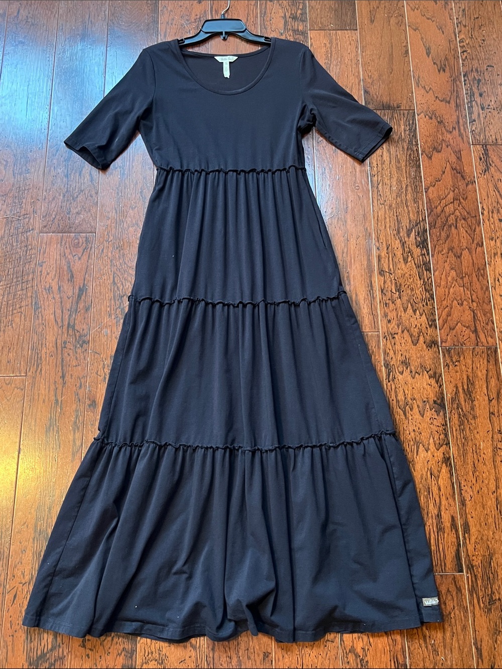 Matilda Jane Black Tiered Maxi Dress with Scoop Neck